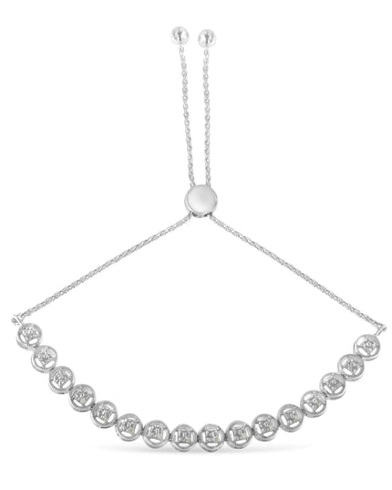 Sterling Silver Diamond Bolo Bracelet (0.1 cttw, I-J Color, I3 Clarity)