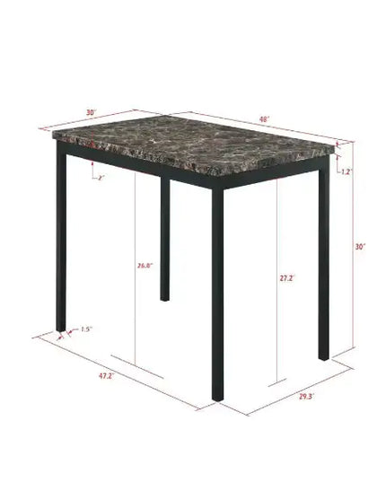 Marble Countertops, Metal Dining Set