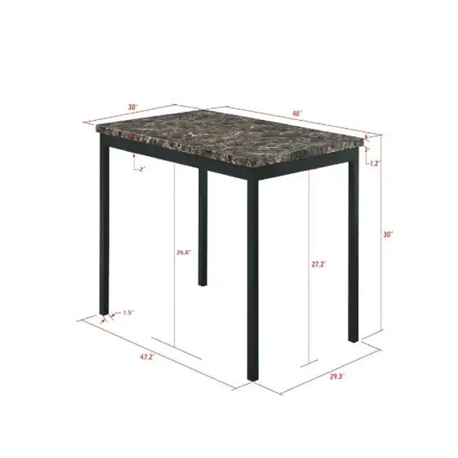Marble Countertops, Metal Dining Set