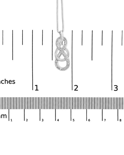 925 Sterling Silver Diamond Accent Interlocking Infinity Pendant Necklace (H-I Color, I2-I3 Clarity) - 18" Inches