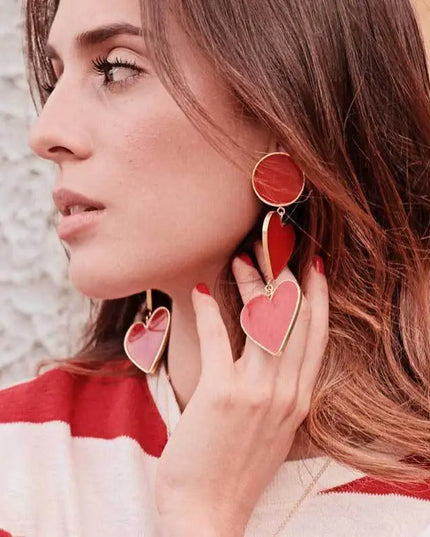 2 Red Heart Earrings
