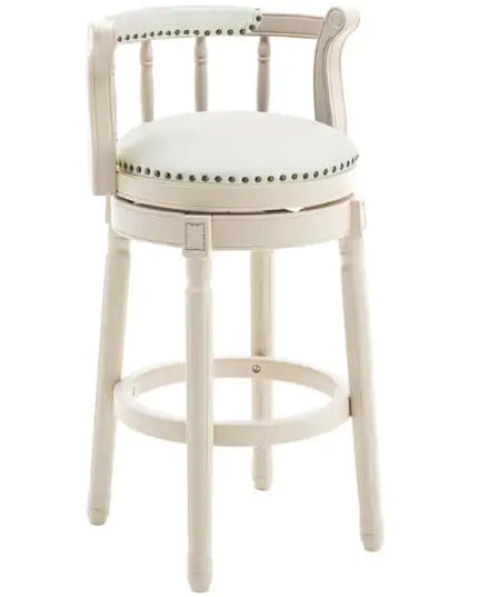 Wooden Leather Bar Stool 360 Swivel Chair