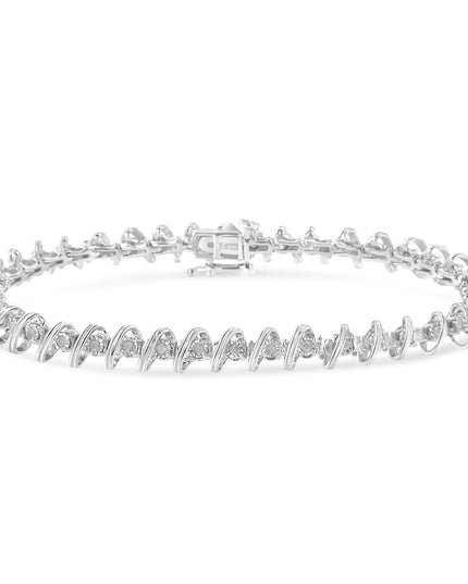 .925 Sterling Silver 1/2 Cttw Diamond Miracle-Set 7" Tennis Bracelet (I-J Color, I3 Clarity)