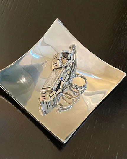 Aluminum Multi-Purpose Wavy-Square Candle Holder