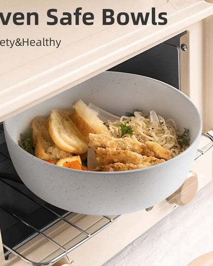 Set of 4 Ceramic Bowls, 27 oz Each – Dishwasher, Microwave & Oven Safe – Perfect for Cereal, Salad, Pasta, Soup, and Dessert