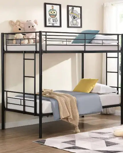 Metal Bunk Bed Black