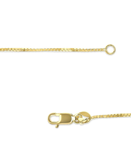 Unisex Solid 14K Gold 0.75mm Classic Box Chain Necklace