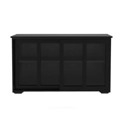 Black Kitchen Storage Cabinet, Glass Door