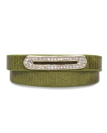 Luxe Leather Bracelet- Lime Green