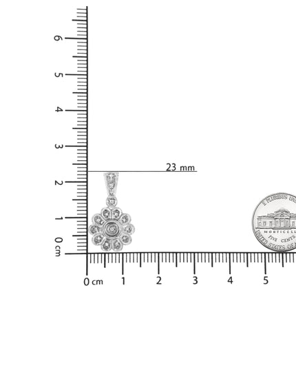 .925 Sterling Silver Diamond Accent Sunburst Milgrain 18" Pendant Necklace (I-J Color, I1-I2 Clarity)