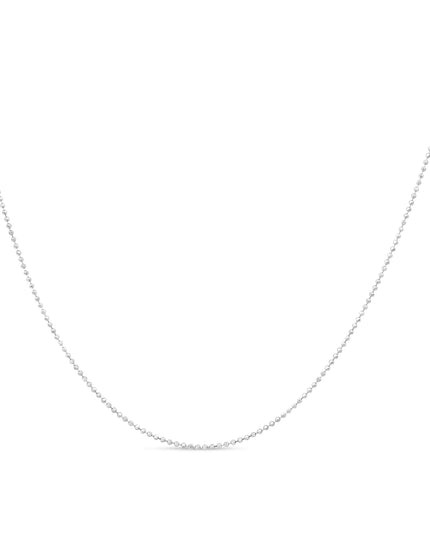.925 Sterling Silver 0.7mm Slim and Dainty Unisex 18" Inch Ball Bead Chain Necklace