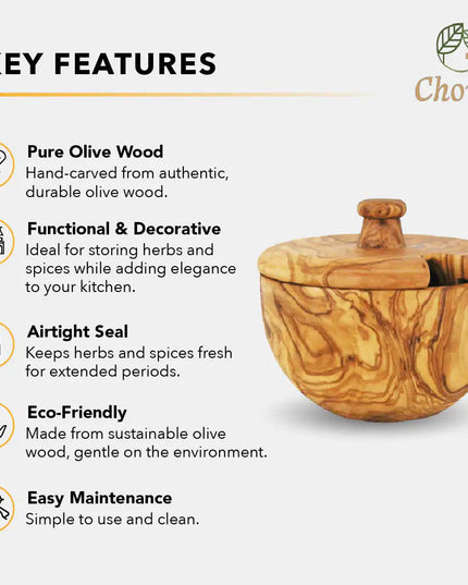 Mediterranean Olive Wood Canister