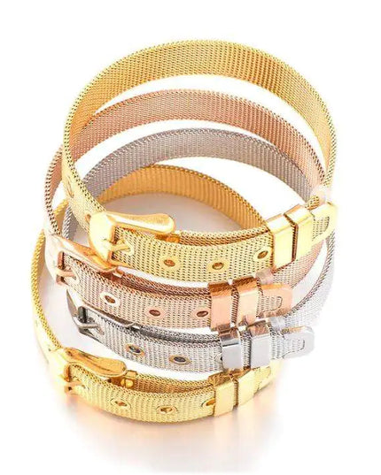 Stainless Steel Slider Bracelet -Silver