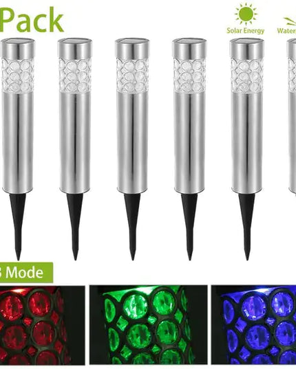 6-pack RGB Solar Garden Lights, Waterproof Landscape Decor Lamp