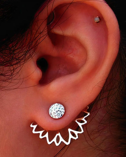 Crystal Earrings -Silver