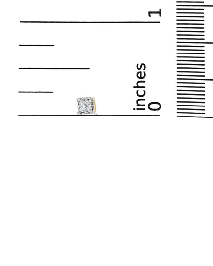10k Yellow Gold Princess Diamond Quad Stud Earrings (1/4 cttw, J-K Color, I2-I3 Clarity)