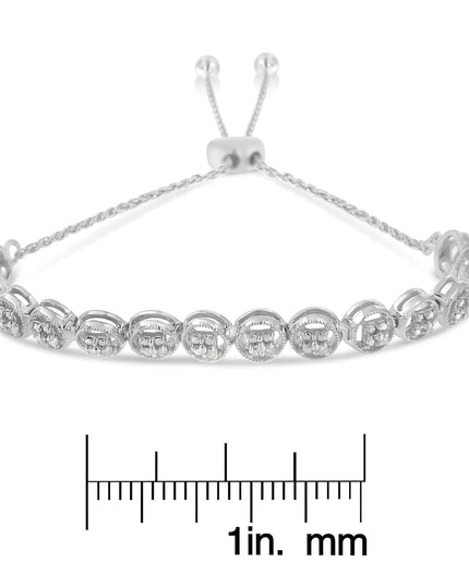 Sterling Silver Diamond Bolo Bracelet (0.1 cttw, I-J Color, I3 Clarity)