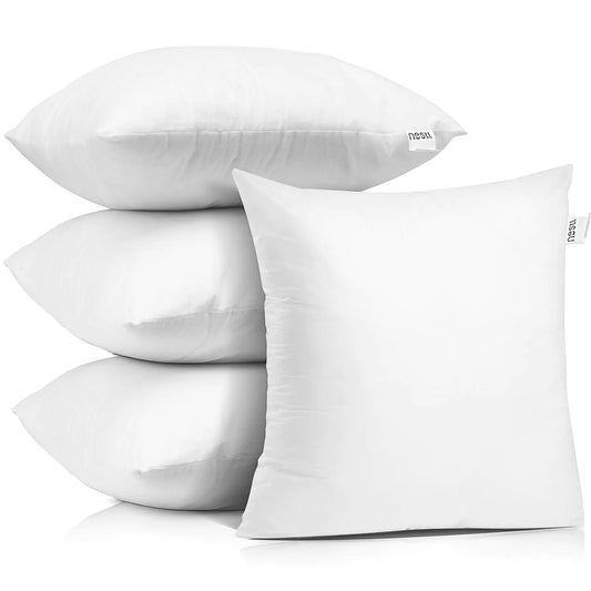 Set of 4 – 24x24 Pillow Inserts – Euro Throw Pillow Inserts for Bed, Couch, or Sofa – Decorative Square Cushion Fillers – White
