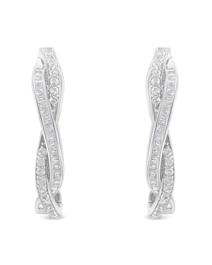 Sterling-Silver Diamond Hoop Earring (0.75 cttw, I-J Color, I2-I3 Clarity)