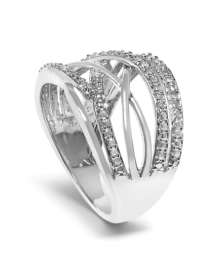 .925 Sterling Silver Diamond Accent Crossover Ring (I-J Color, I2-I3 Clarity)