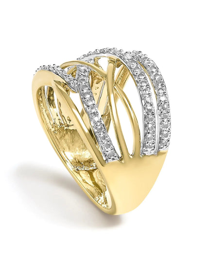 .925 Sterling Silver Diamond Accent Crossover Ring (I-J Color, I2-I3 Clarity)