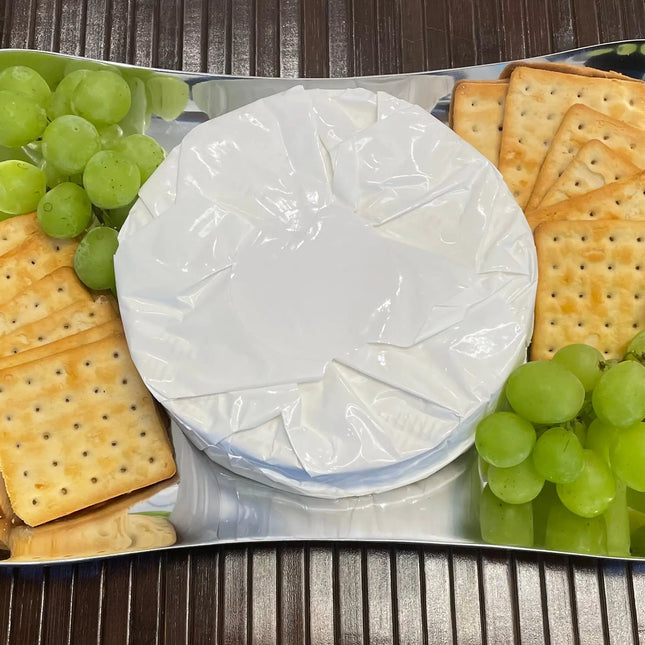 Elegant Silver Serving Tray with Curved Edges