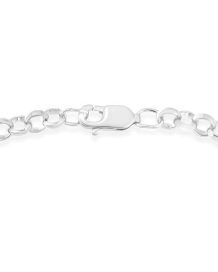 .925 Sterling Silver 1/4 Cttw Diamond-Accented Heart and Ribbon Charm 7" Link Chain Bracelet (H-I Color, I1-I2 Clarity)