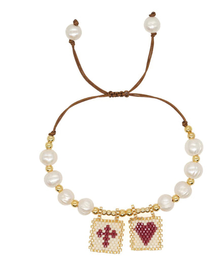 Sacred Freshwater Pearl Scapular Bracelet
