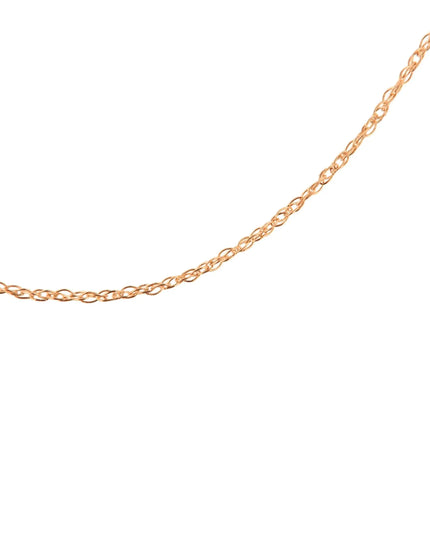 10K Gold 0.5 mm Slender & Dainty Fine Rope Chain Necklace