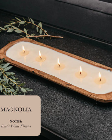 5-Wick Dough Bowl Soy Candle - Magnolia