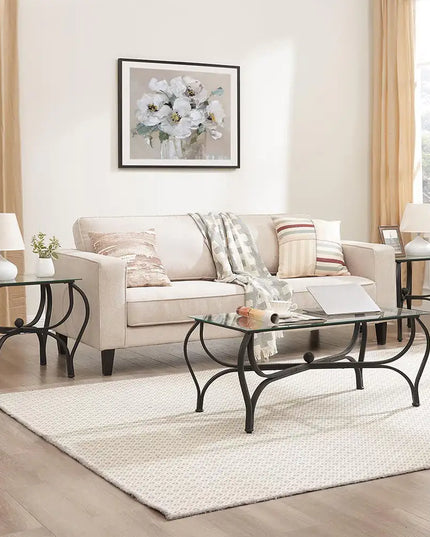 3-piece Glass Coffee Table Set