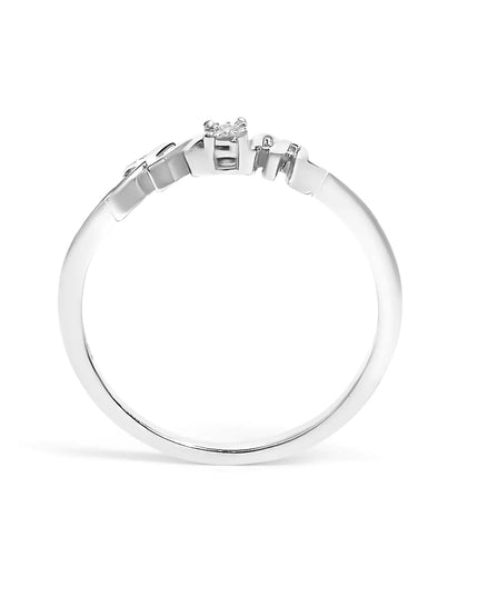 .925 Sterling Silver Diamond Accent "MOM"  Ring (J-K Color, I2-I3 Clarity)