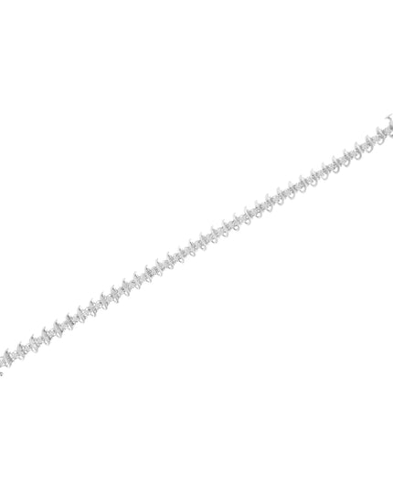 .925 Sterling Silver 1 cttw Prong-Set Diamond Link Bracelet (I-J, I1-I2) - 7.25"