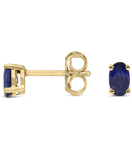 14K Gold Oval Cut Gemstone Birthstone 5x3 mm Stud Earrings