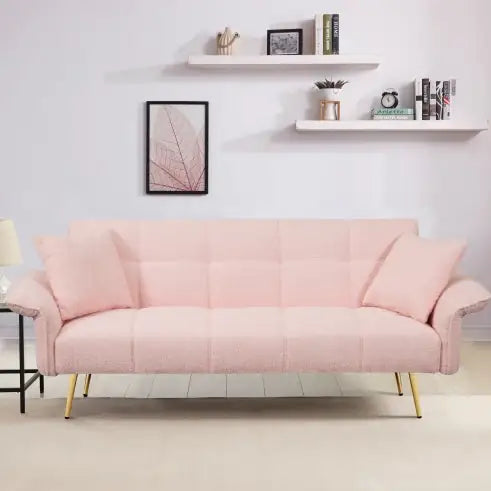 Convertible Futon Sofa Bed, Double, Folding Armrests, 70.1\", Living Rooms, Small Spaces