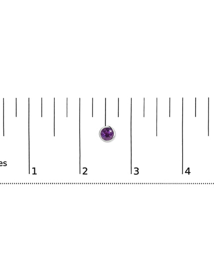 .925 Sterling Silver 6MM Bezel Set Created Gemstone Solitaire Stud Earrings