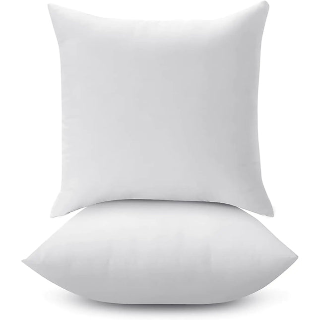 LANE LINEN 18" x 18" Throw Pillow Insert - Pack of 2 White Down Alternative Pillow Inserts for Decorative Pillow Covers Throw Pillows for Bed Couch Pillows for Living Room