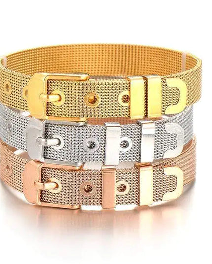 Stainless Steel Slider Bracelet -Rose Gold
