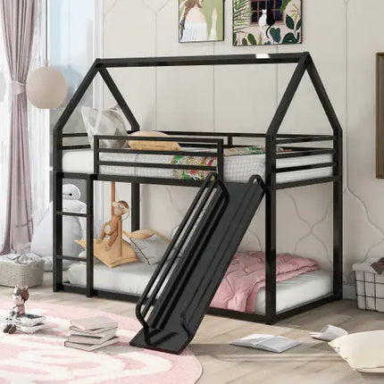 Twin Bunk Bed With Built-in Ladder