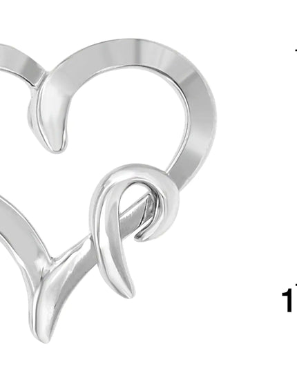 .925 Sterling Silver Heart Shaped Pendant Necklace