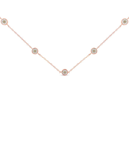 Sterling Silver Diamond Station Necklace (1/2 cttw, K-L Color, I2-I3 Clarity)