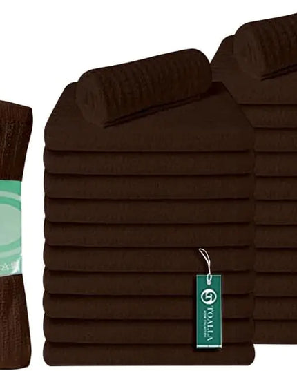 Bar Mop Towels – 16x19 Ribbed Brown, 100% Cotton, Pack of 24 – Absorbent Kitchen Dish Towels, Washcloths & Restaurant Cleaning Rags