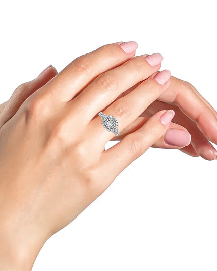 .925 Sterling Silver 1/3 Cttw Miracle Set Round-Cut Diamond Cocktail Ring (H-I Color, I1-I2 Clarity)