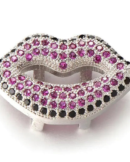 Colored Stones Lips Charm