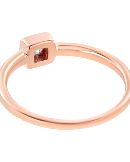 14K Rose Gold Plated .925 Sterling Silver 1/20 cttw Miracle Set Diamond Promise Ring (J-K Color, I1-I2 Clarity)