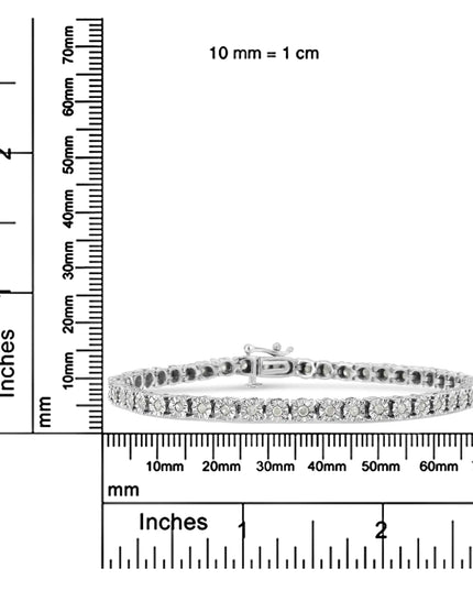 .925 Sterling Silver 1.0 Cttw Diamond Spiral Wave Curved-Link 7" Tennis Bracelet (I-J Color, I3 Clarity)