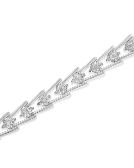 Sterling Silver Diamond Wave-Style Link Bracelet (0.5 cttw, I-J Color, I3 Clarity)