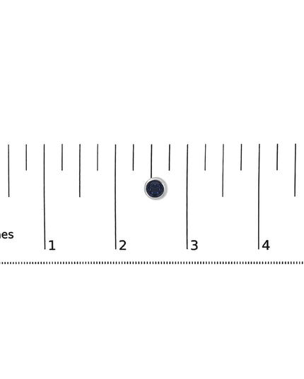 .925 Sterling Silver 6MM Bezel Set Created Gemstone Solitaire Stud Earrings