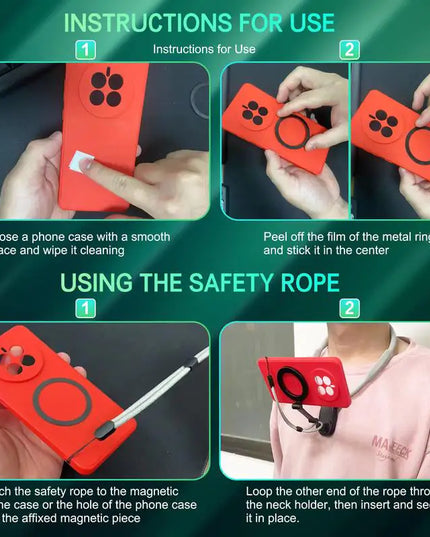 Magnetic Neck Mount for Phones, Neck Cell Phone Holder Pov/Vlog Selfie Mount Hand Free Phone Neck Holder Chest Stand Strap Video Recording for Iphone 16 15 14 13 12 Series Android Phones,Action Camera Accessories Smartphone