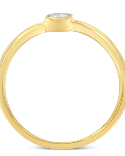 14K Yellow Gold Plated .925 Sterling Silver Miracle Set Diamond Ring (1/20 Cttw, J-K Color, I1-I2 Clarity)